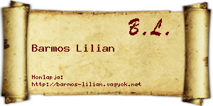 Barmos Lilian névjegykártya